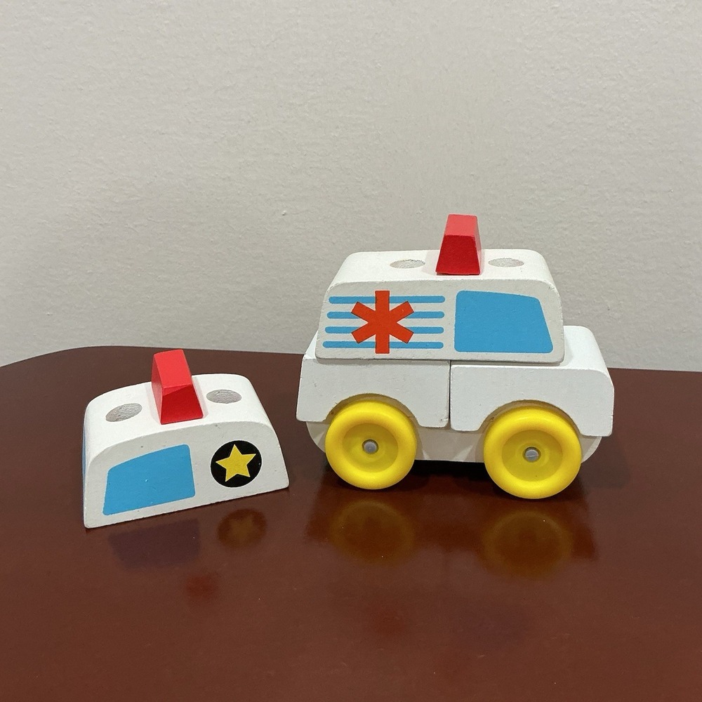 Melissa & Doug Stacking Emergency Vehicle Police Car Ambulance